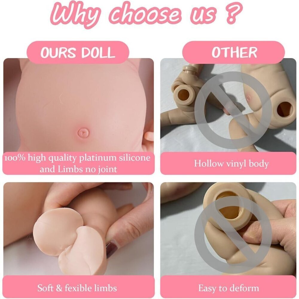 🆕18.5 inch Full Body Silicone Sleeping Tan Baby Girl Realistic Body Reborn Baby - Picture 9 of 11